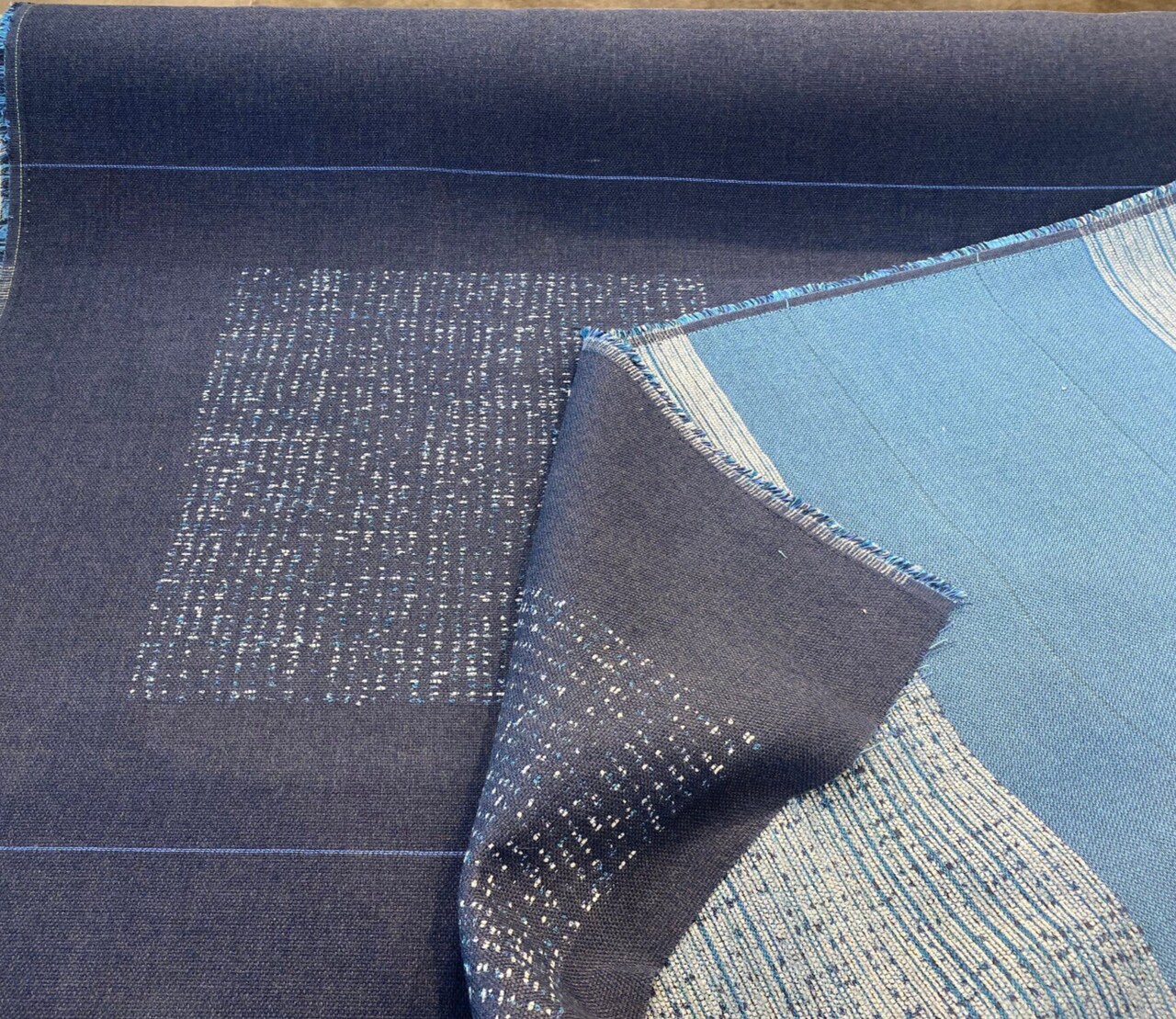 1 Yard Soft Chenille Drift Blues Outdoor Upholstery Fabric Durable 100 Percent Acrylic 56 Inch Width